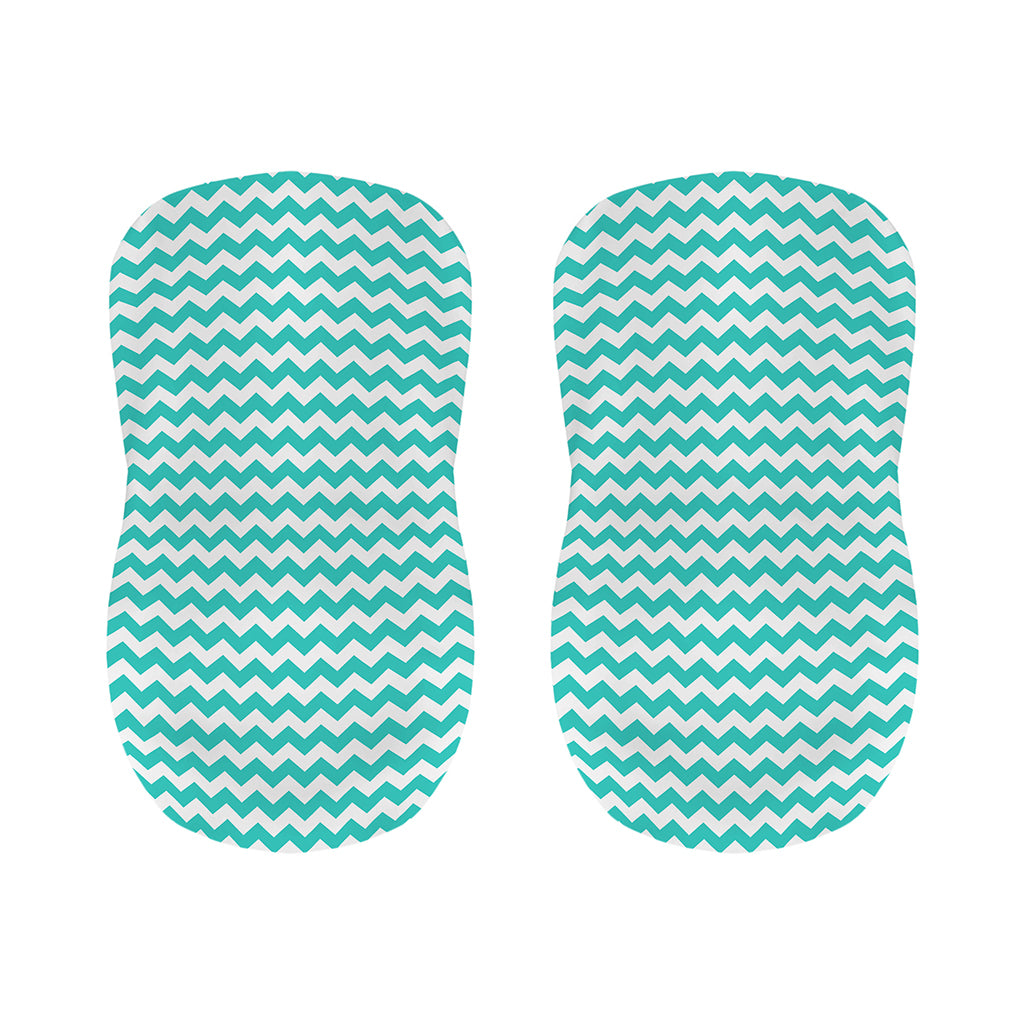 Teal And White Chevron Pattern Print Bar Stool Covers
