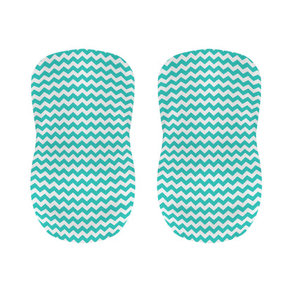 Teal And White Chevron Pattern Print Bar Stool Covers