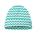 Teal And White Chevron Pattern Print Beanie