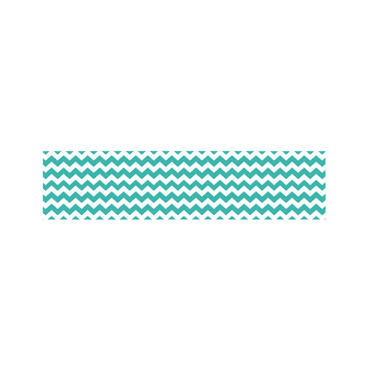 Teal And White Chevron Pattern Print Bed Runner