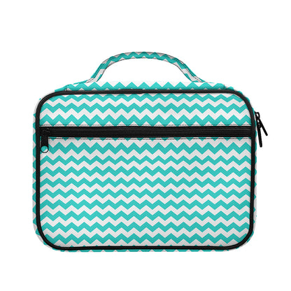 Teal And White Chevron Pattern Print Briefcase Bible Bag