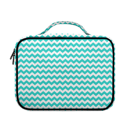 Teal And White Chevron Pattern Print Briefcase Bible Bag