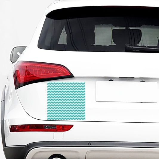 Teal And White Chevron Pattern Print Car Sticker