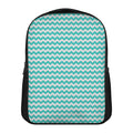 Teal And White Chevron Pattern Print Casual Backpack