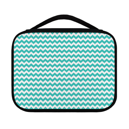 Teal And White Chevron Pattern Print Classic Bible Case