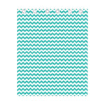 Teal And White Chevron Pattern Print Curtain