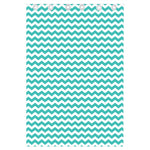 Teal And White Chevron Pattern Print Curtain