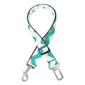 Teal And White Chevron Pattern Print Dog Seat Belt