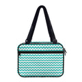 Teal And White Chevron Pattern Print Double Strap Bible Bag