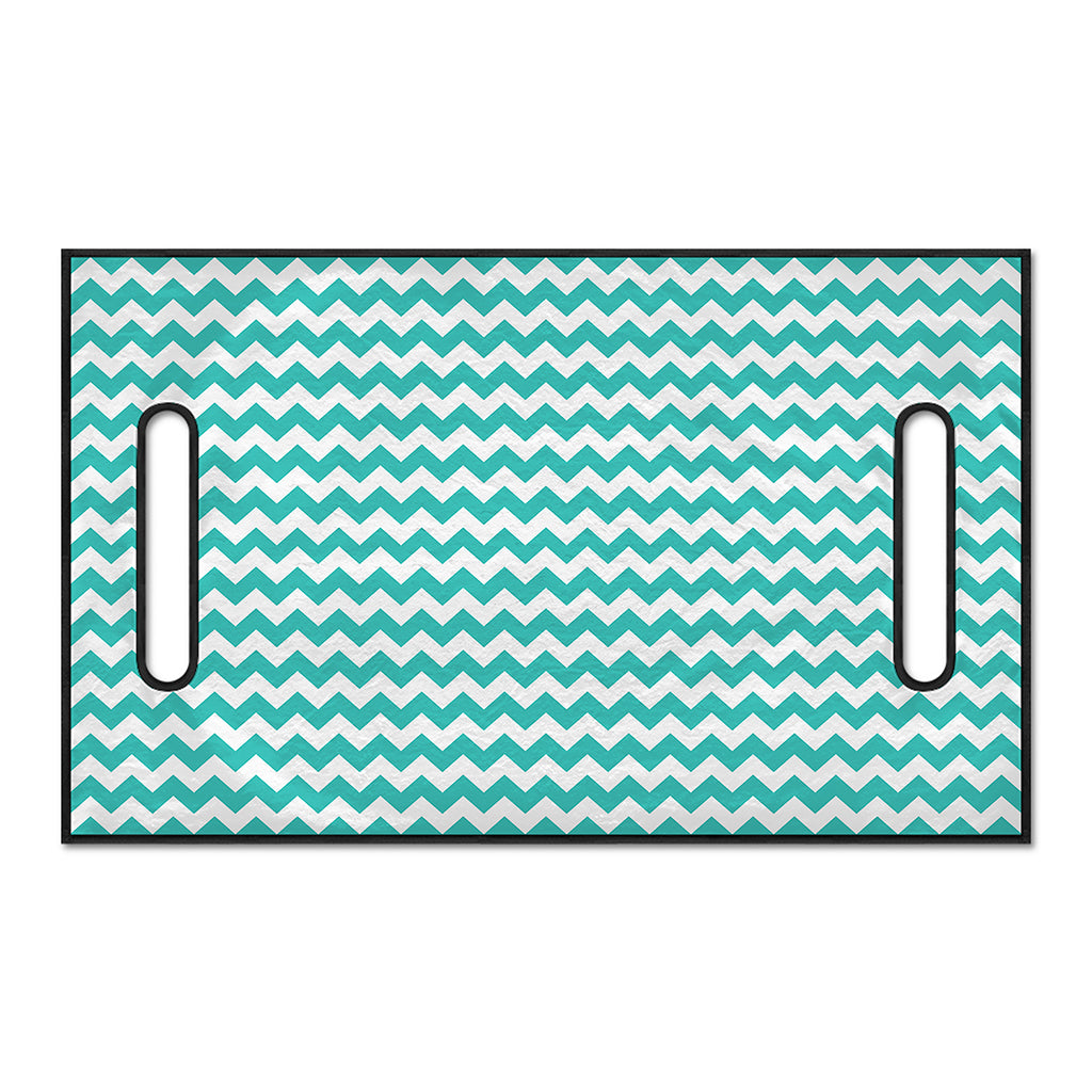 Teal And White Chevron Pattern Print Golf Cart Seat Cover