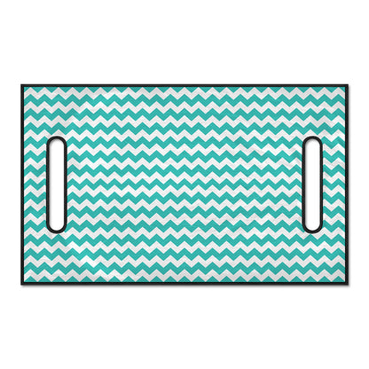 Teal And White Chevron Pattern Print Golf Cart Seat Cover