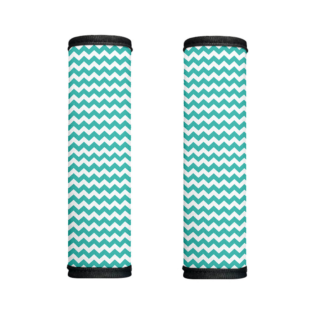Teal And White Chevron Pattern Print Handle Covers