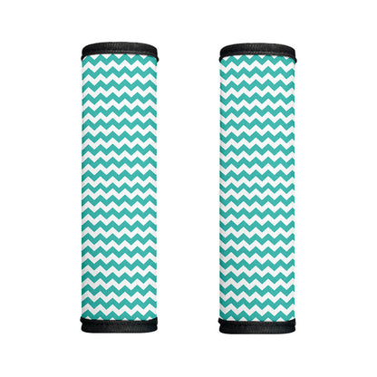 Teal And White Chevron Pattern Print Handle Covers