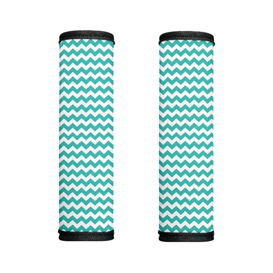 Teal And White Chevron Pattern Print Handle Covers