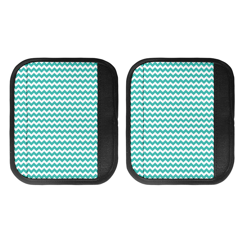 Teal And White Chevron Pattern Print Handle Covers