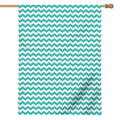 Teal And White Chevron Pattern Print House Flag