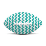 Teal And White Chevron Pattern Print Rugby Ball