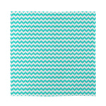 Teal And White Chevron Pattern Print Silk Bandana