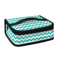 Teal And White Chevron Pattern Print Small Lunch Bag