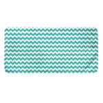 Teal And White Chevron Pattern Print Towel