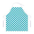 Teal And White Gingham Pattern Print Adjustable Apron