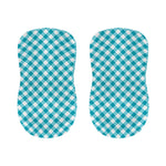 Teal And White Gingham Pattern Print Bar Stool Covers