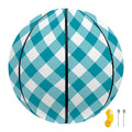 Teal And White Gingham Pattern Print Basketball