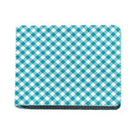 Teal And White Gingham Pattern Print Bifold Wallet