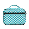Teal And White Gingham Pattern Print Briefcase Bible Bag