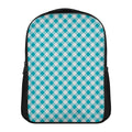 Teal And White Gingham Pattern Print Casual Backpack