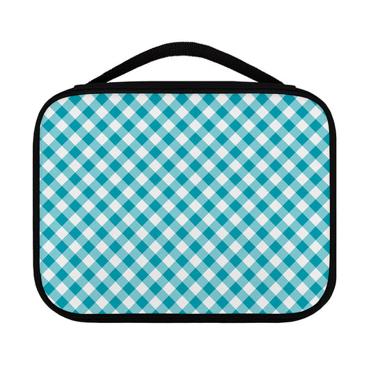 Teal And White Gingham Pattern Print Classic Bible Case