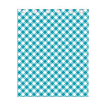 Teal And White Gingham Pattern Print Curtain