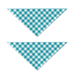 Teal And White Gingham Pattern Print Dog Bandana