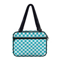 Teal And White Gingham Pattern Print Double Strap Bible Bag