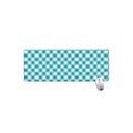 Teal And White Gingham Pattern Print Extended Mouse Pad