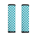 Teal And White Gingham Pattern Print Handle Covers