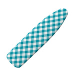 Teal And White Gingham Pattern Print Ironing Board Cover