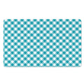 Teal And White Gingham Pattern Print Polyester Doormat