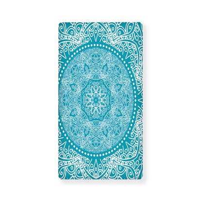 Teal And White Mandala Print Baby Crib Sheet