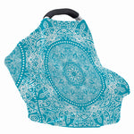 Teal And White Mandala Print Baby Seat Cover