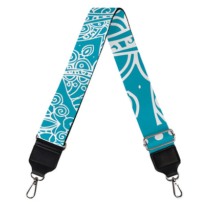 Teal And White Mandala Print Bag Strap