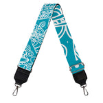 Teal And White Mandala Print Bag Strap