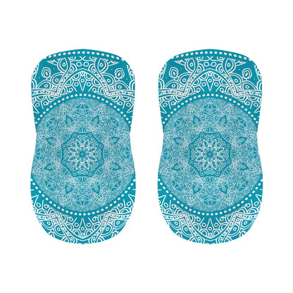 Teal And White Mandala Print Bar Stool Covers