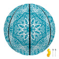 Teal And White Mandala Print Basketball