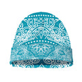 Teal And White Mandala Print Beanie