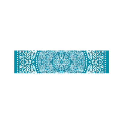 Teal And White Mandala Print Bed Runner