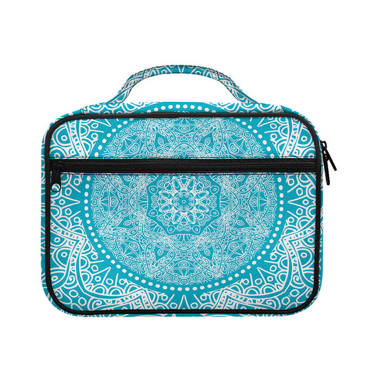 Teal And White Mandala Print Briefcase Bible Bag