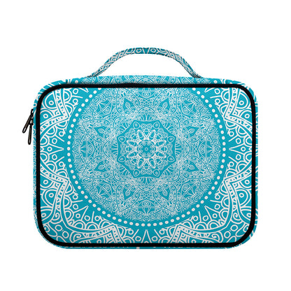Teal And White Mandala Print Briefcase Bible Bag