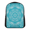 Teal And White Mandala Print Casual Backpack