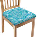 Teal And White Mandala Print Chair Cushion Cover